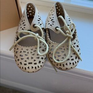 Baby Lace-Up Cutout Walkers in Cream